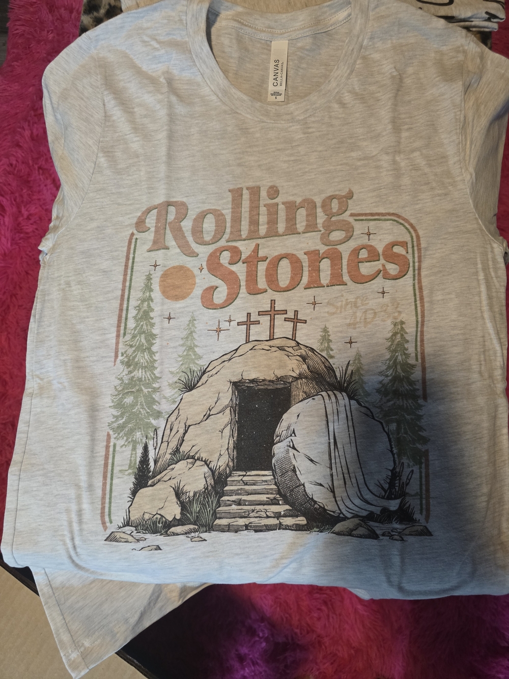 Rolling Stones Graphic Tee - Light Heather Gray